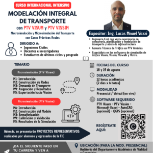 Curso Internacional Intensivo: Modelación Integral del Transporte con PTV Visum y PTV Vissim